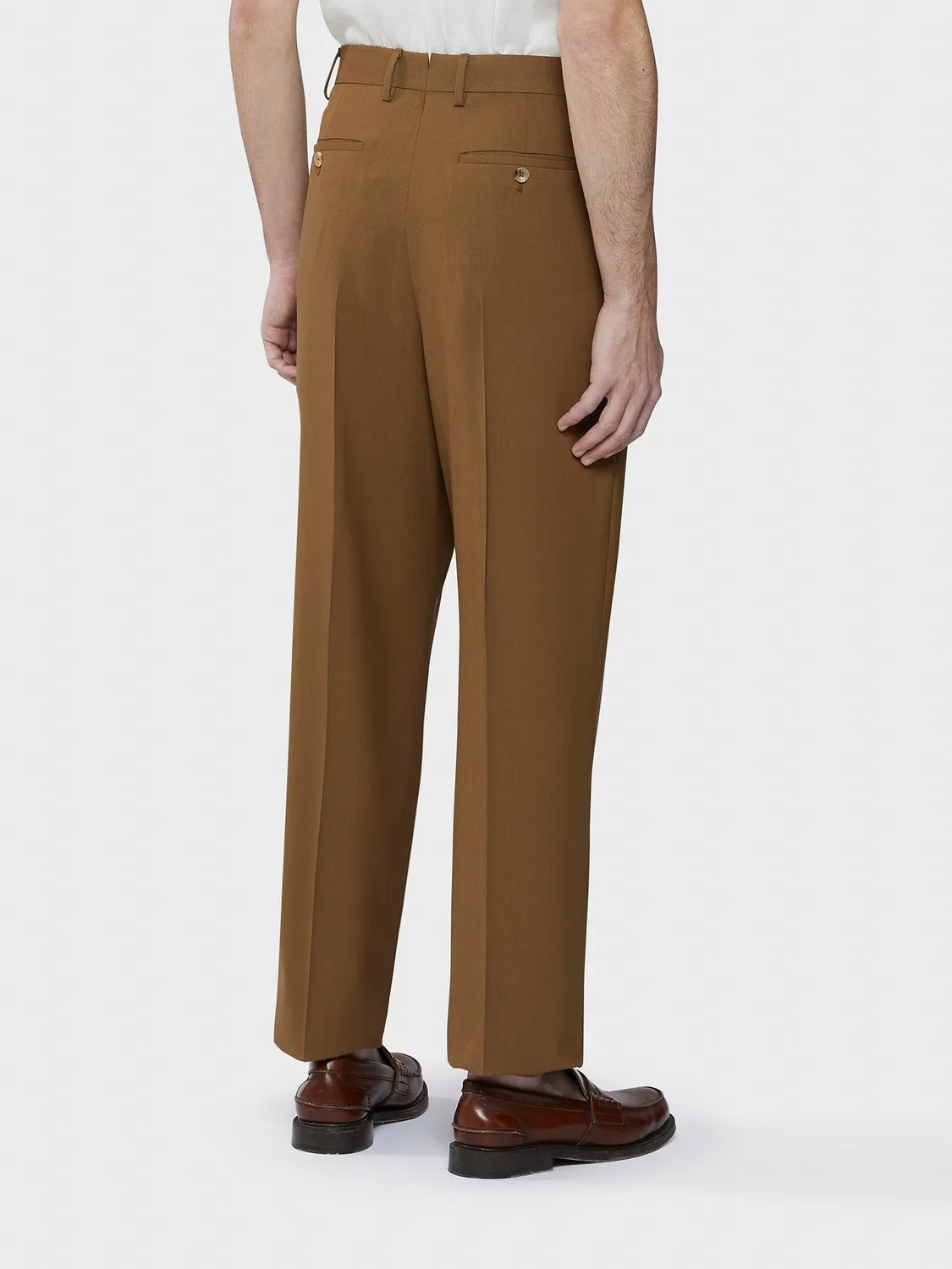 Caruso Houdini pantalone lana marrone regular