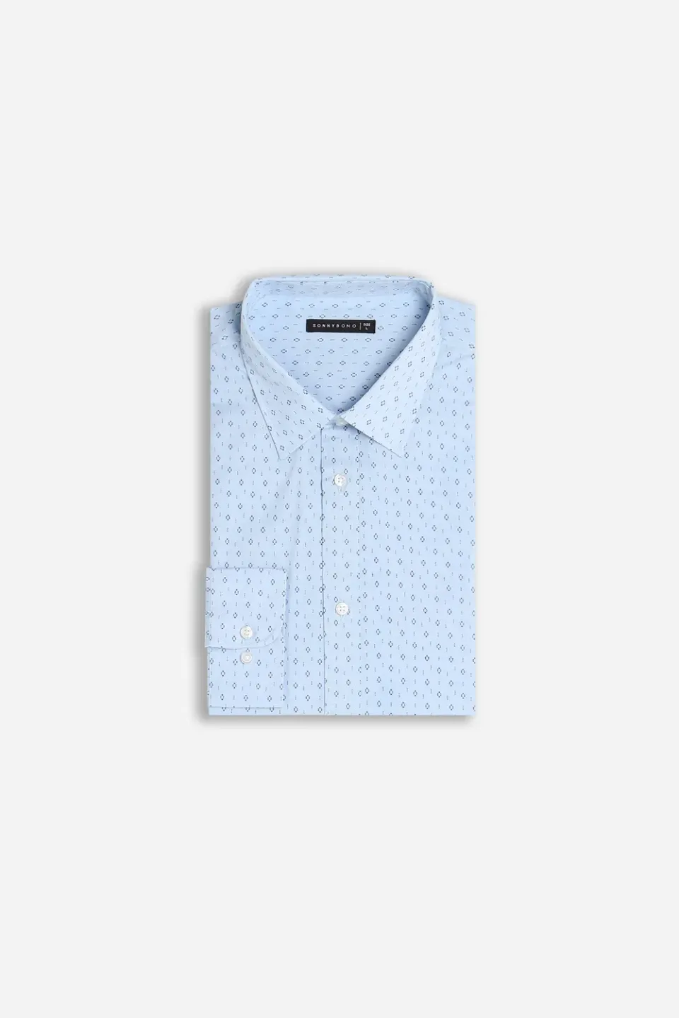 Sonny Bono camicia microfantasia celeste poliestere