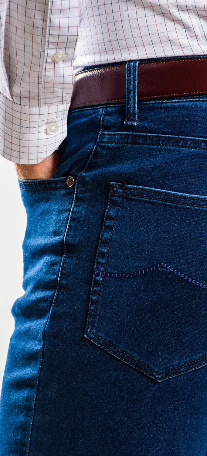 Alain Delon Jeans Slim Blu Scuro Denim Elasticizzato