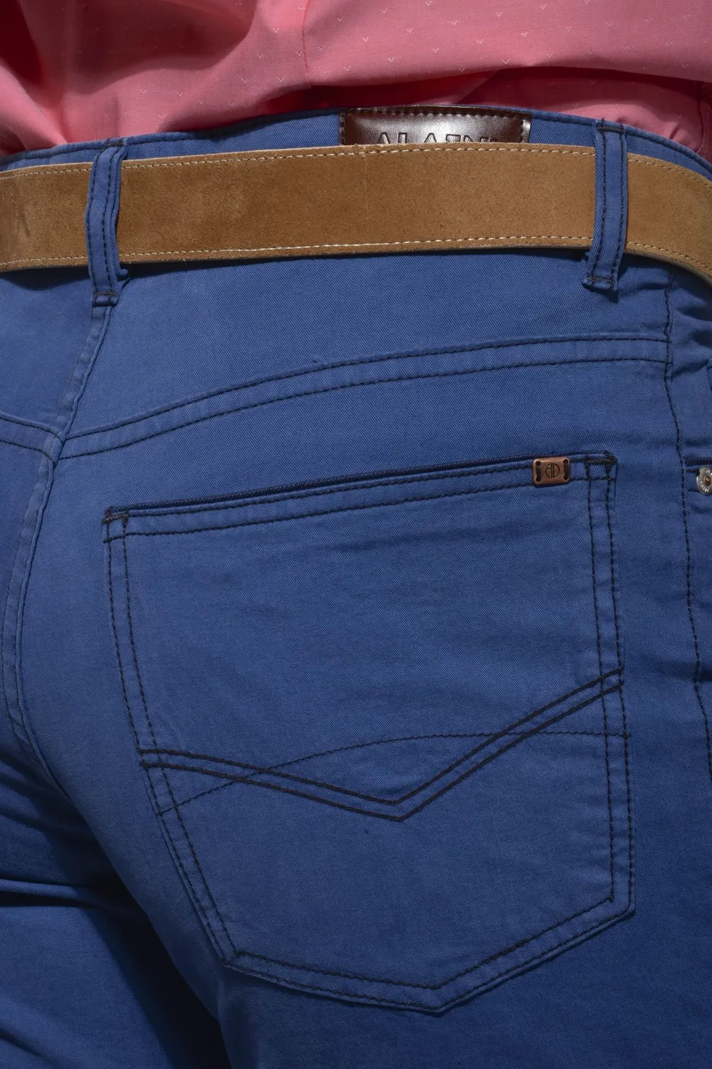 Alain Delon Blu pantalone 5 tasche slim fit elastane
