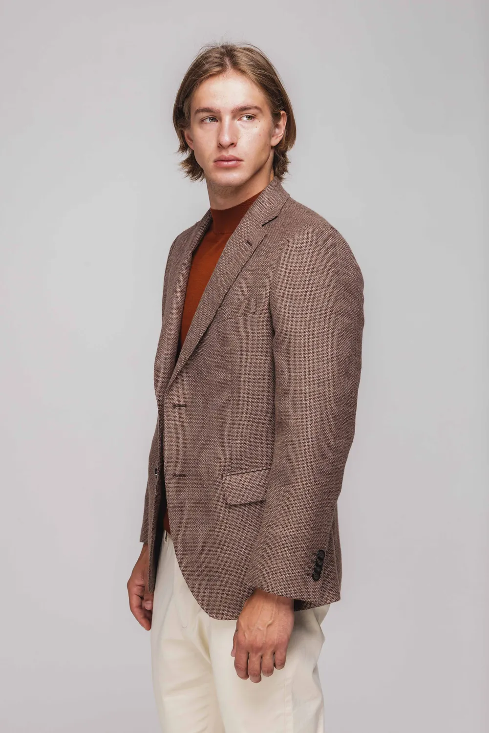 Alain Delon Giacca Uomo Marrone Slim Foderata
