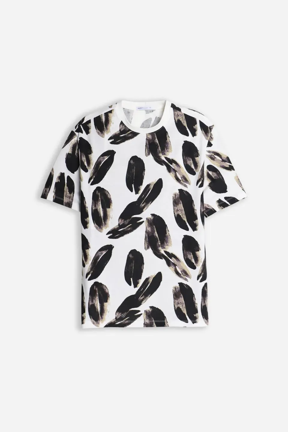 Sonny Bono Fantasia F T-Shirt Girocollo Panna 100% Cotone