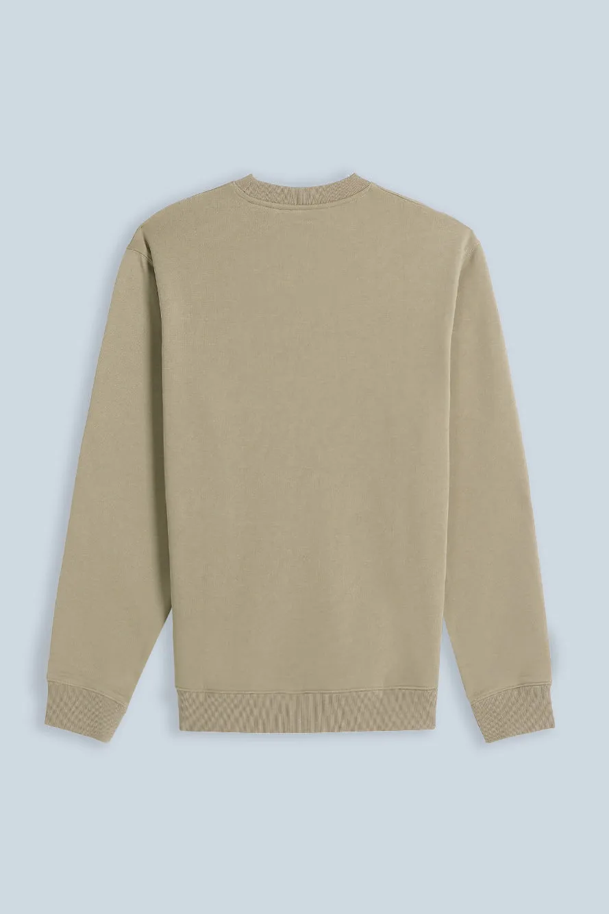 Sonny Bono Basic felpa girocollo beige tinta unita