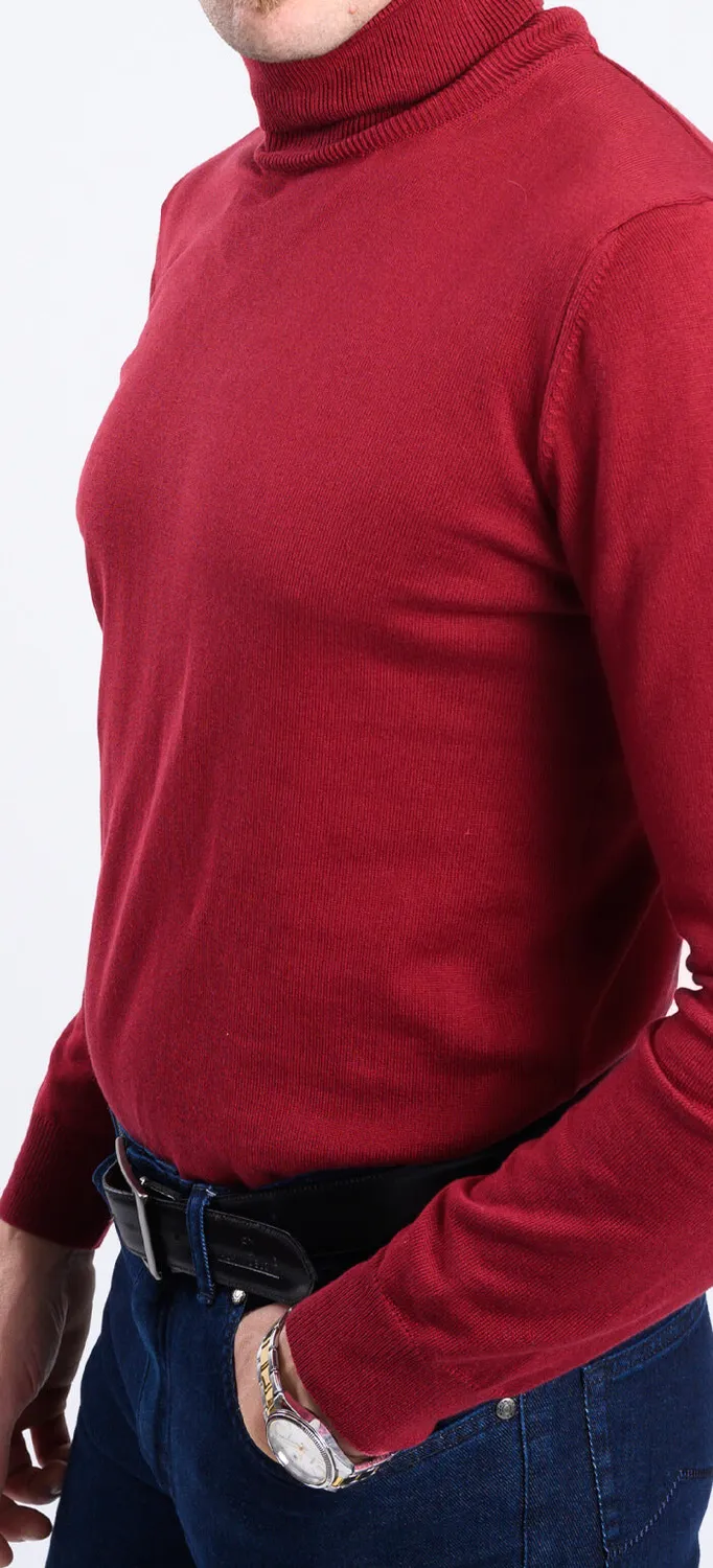 Alain Delon dolcevita bordeaux slim fit