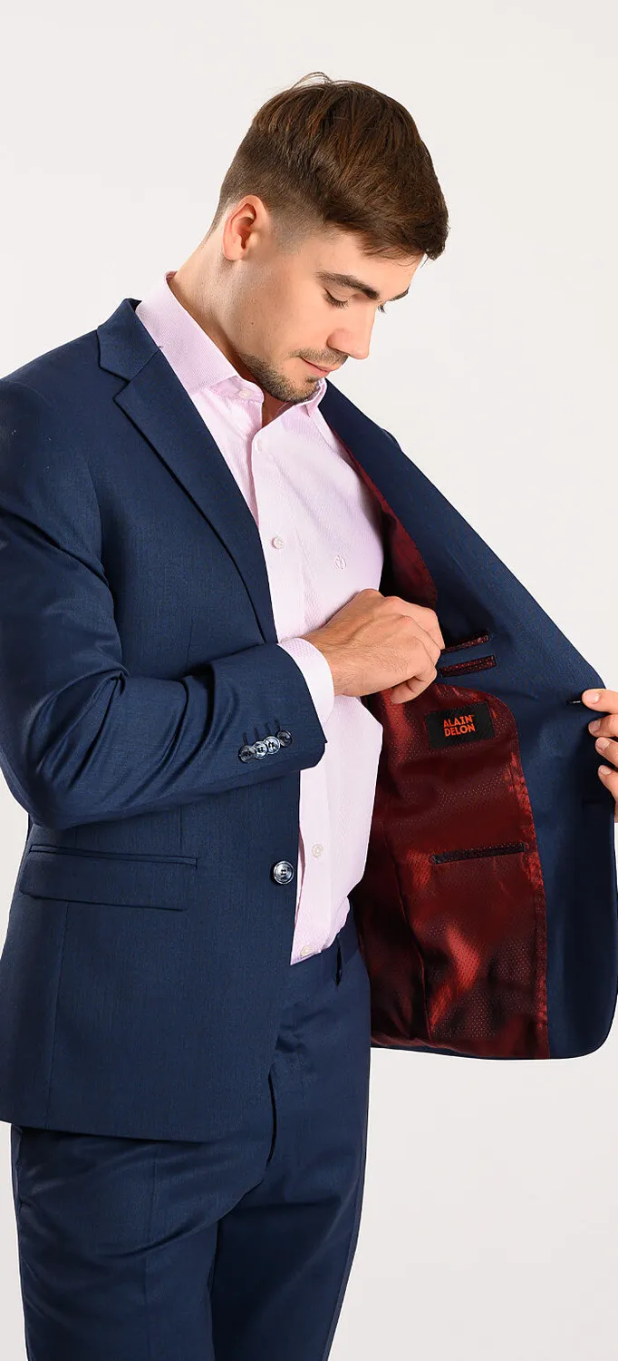 Alain Delon abito slim fit blu navy XL elasticizzato