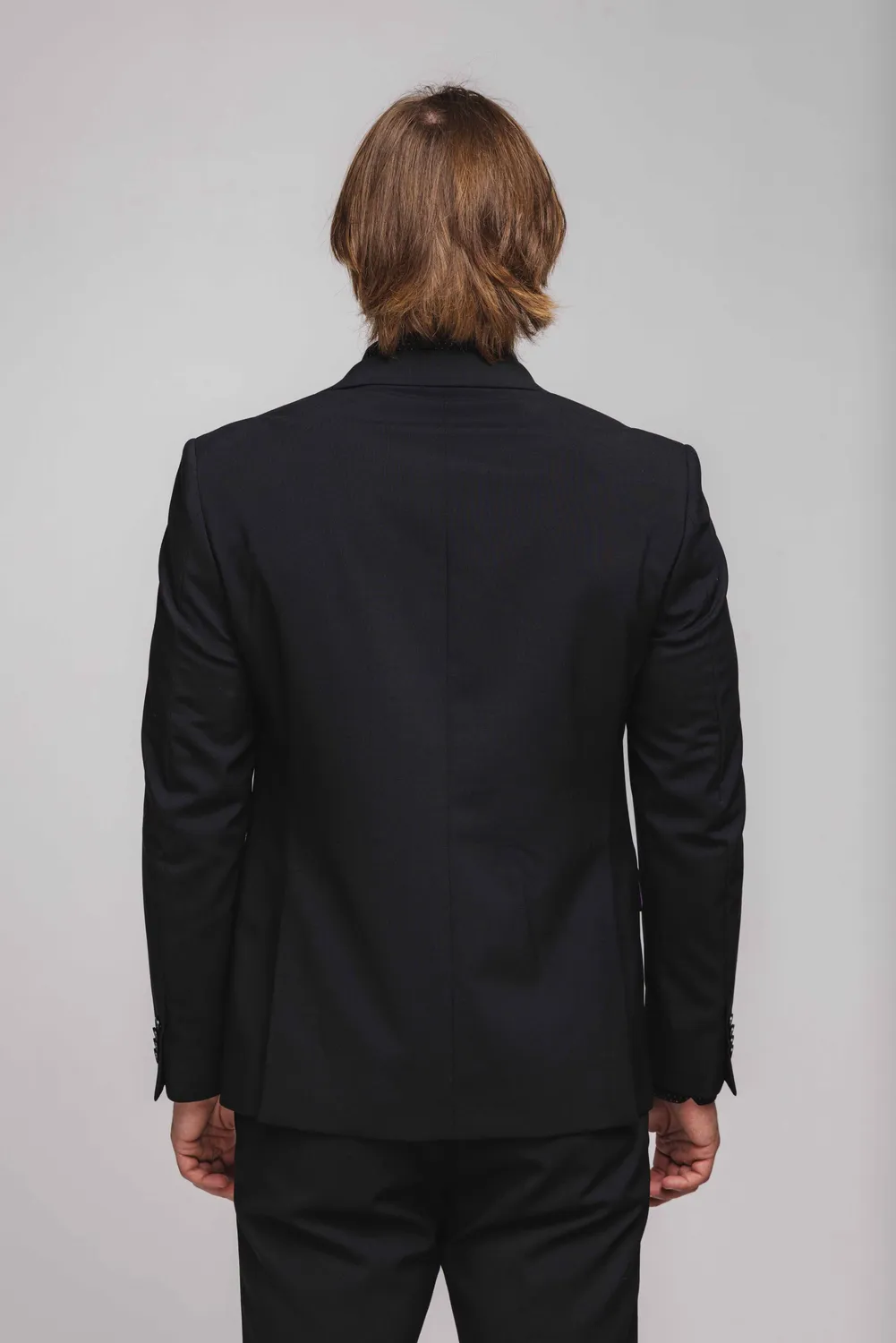 Alain Delon abito nero slim fit 2 bottoni elasticizzato
