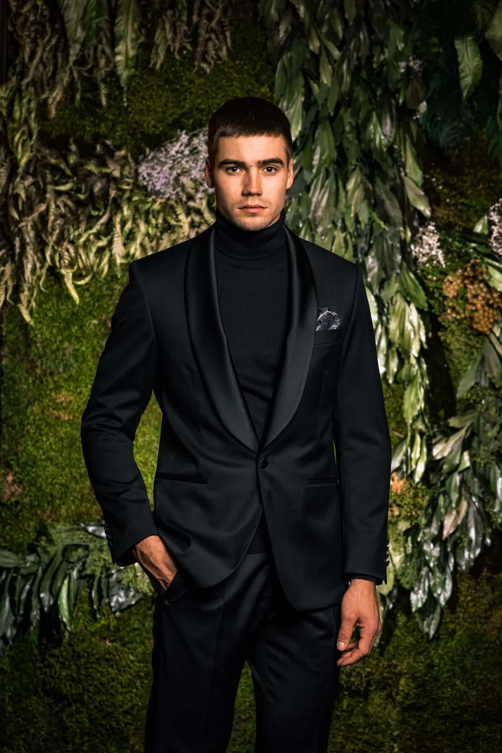 Alain Delon Dolcevita Nero Slim Fit con Zip