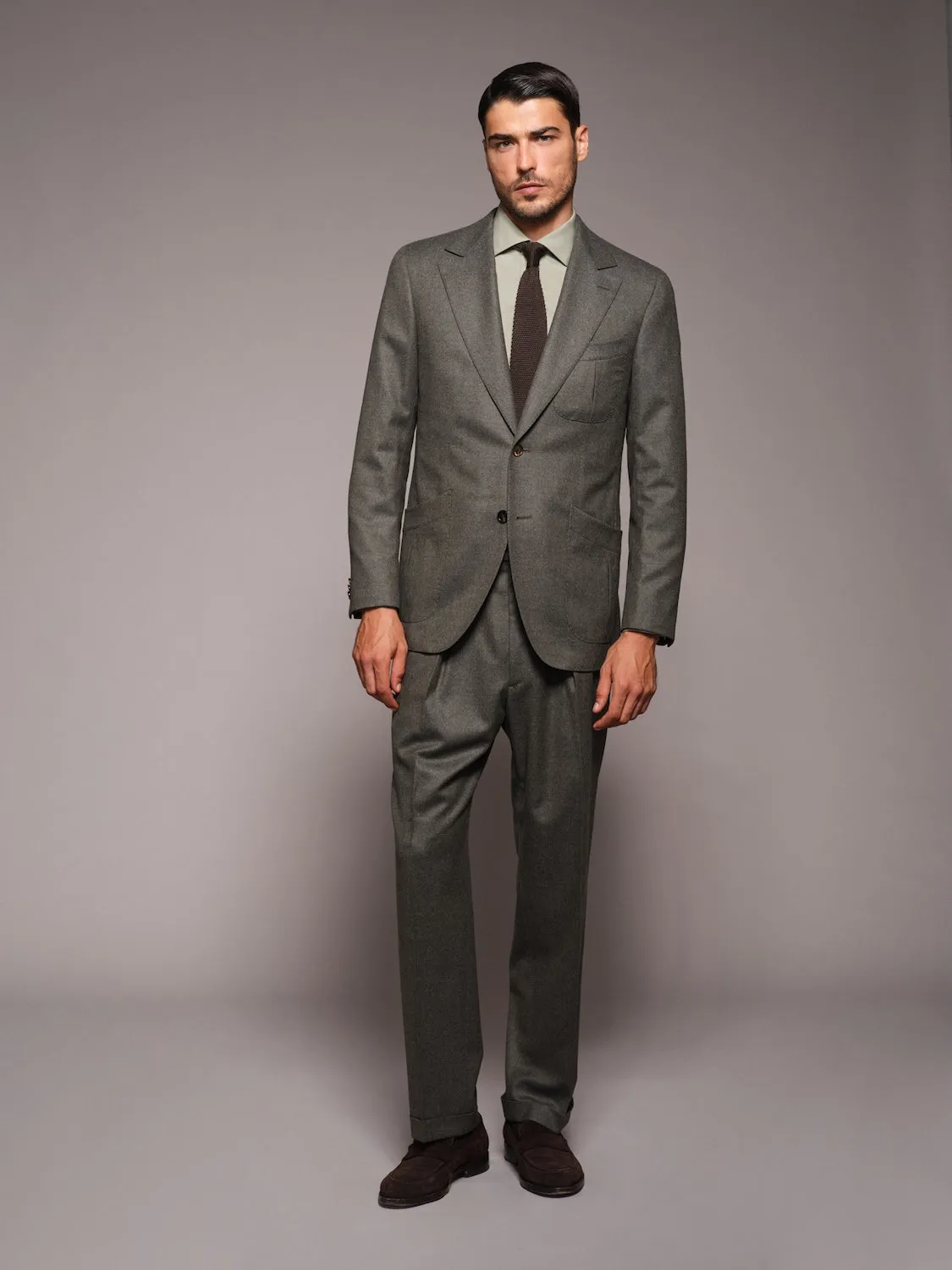 Caruso camicia slim cotone verde