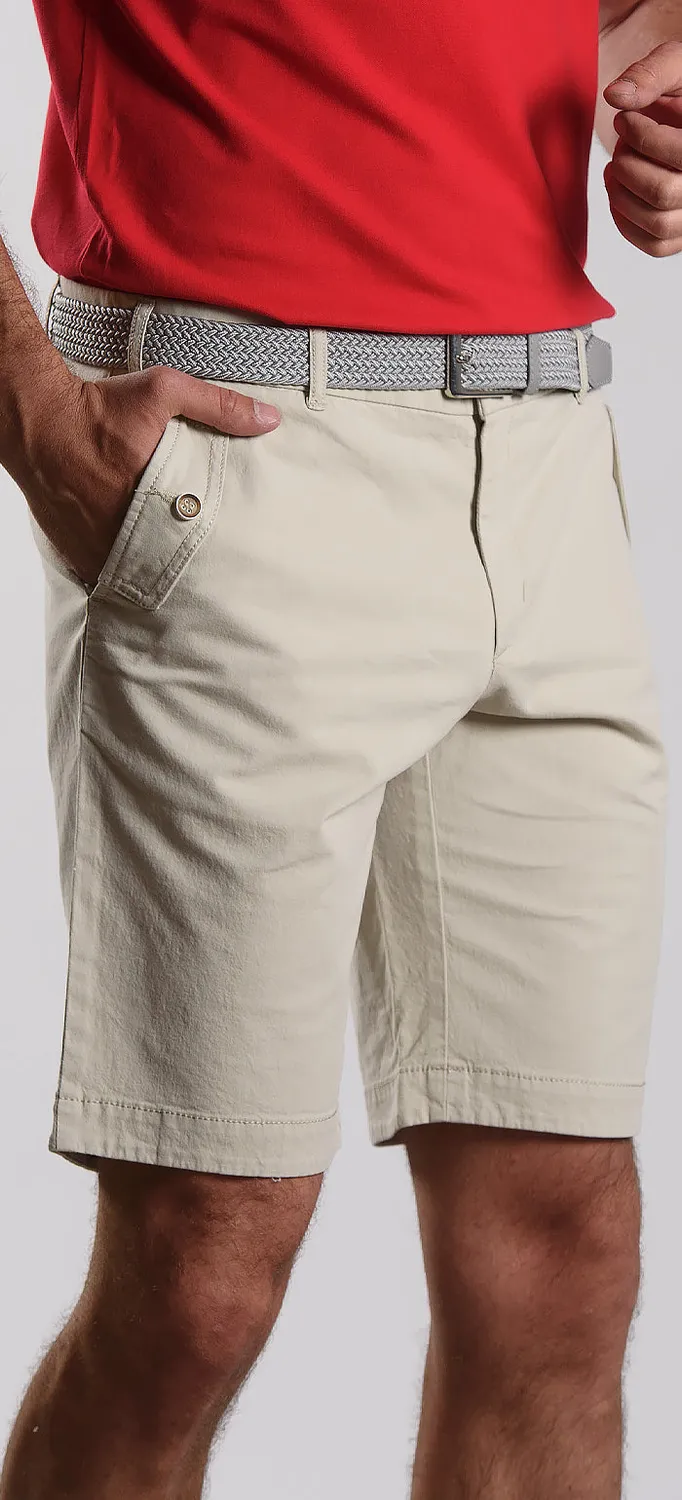 Alain Delon bermuda slim fit beige in cotone
