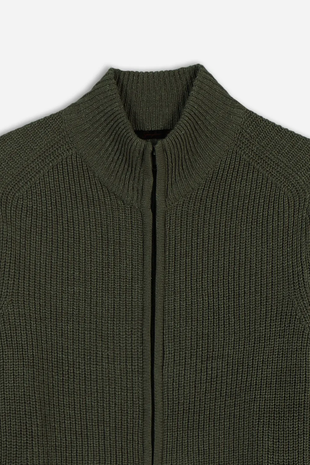 Sonny Bono Full Zip Collo in Piedi maglia verde militare