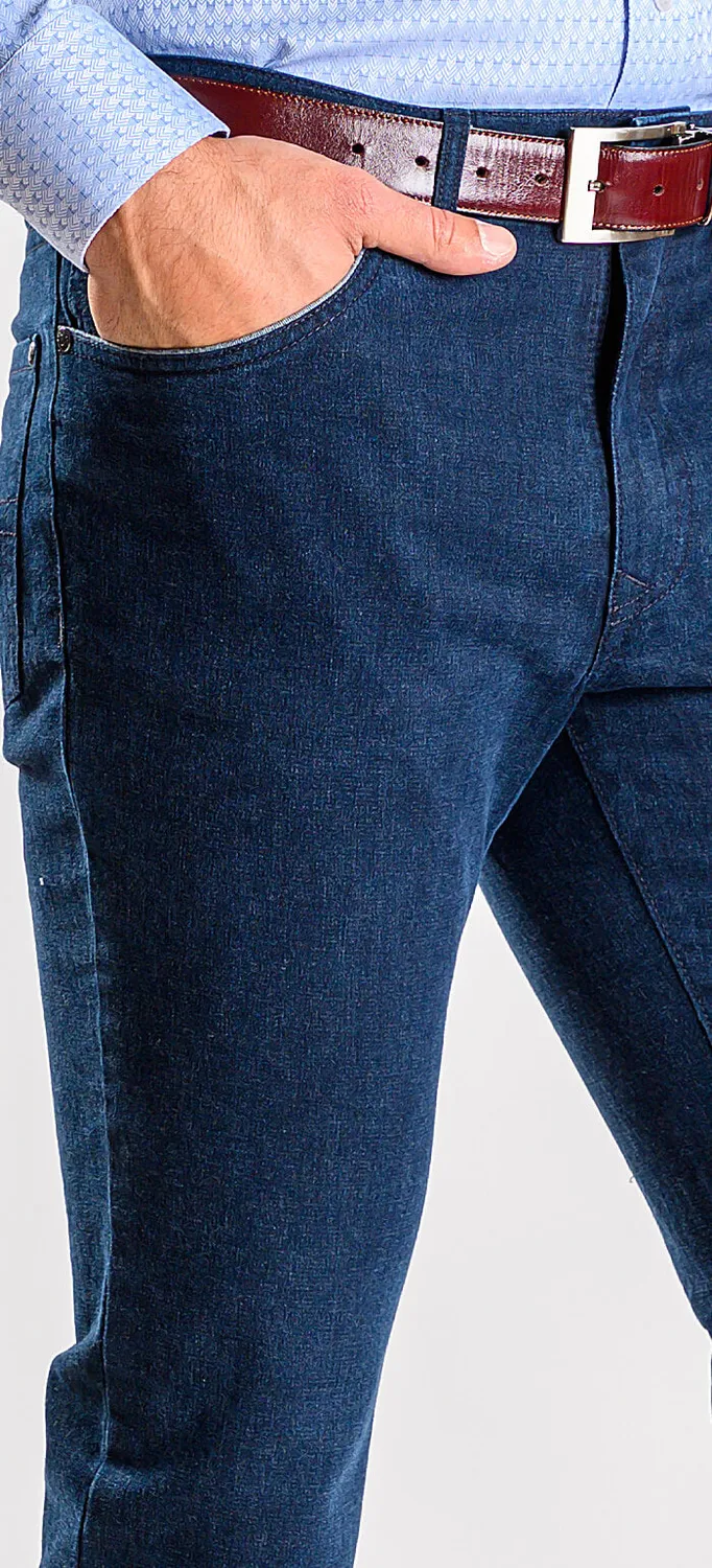 Alain Delon jeans slim blu scuro elasticizzato