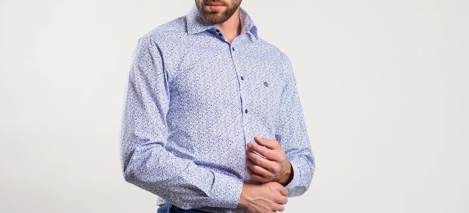 Alain Delon Camicia Extra Slim Fit Fantasia Stretch