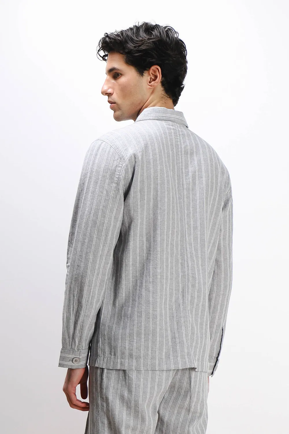 Sonny Bono Misto Lino F overshirt grigio traspirante