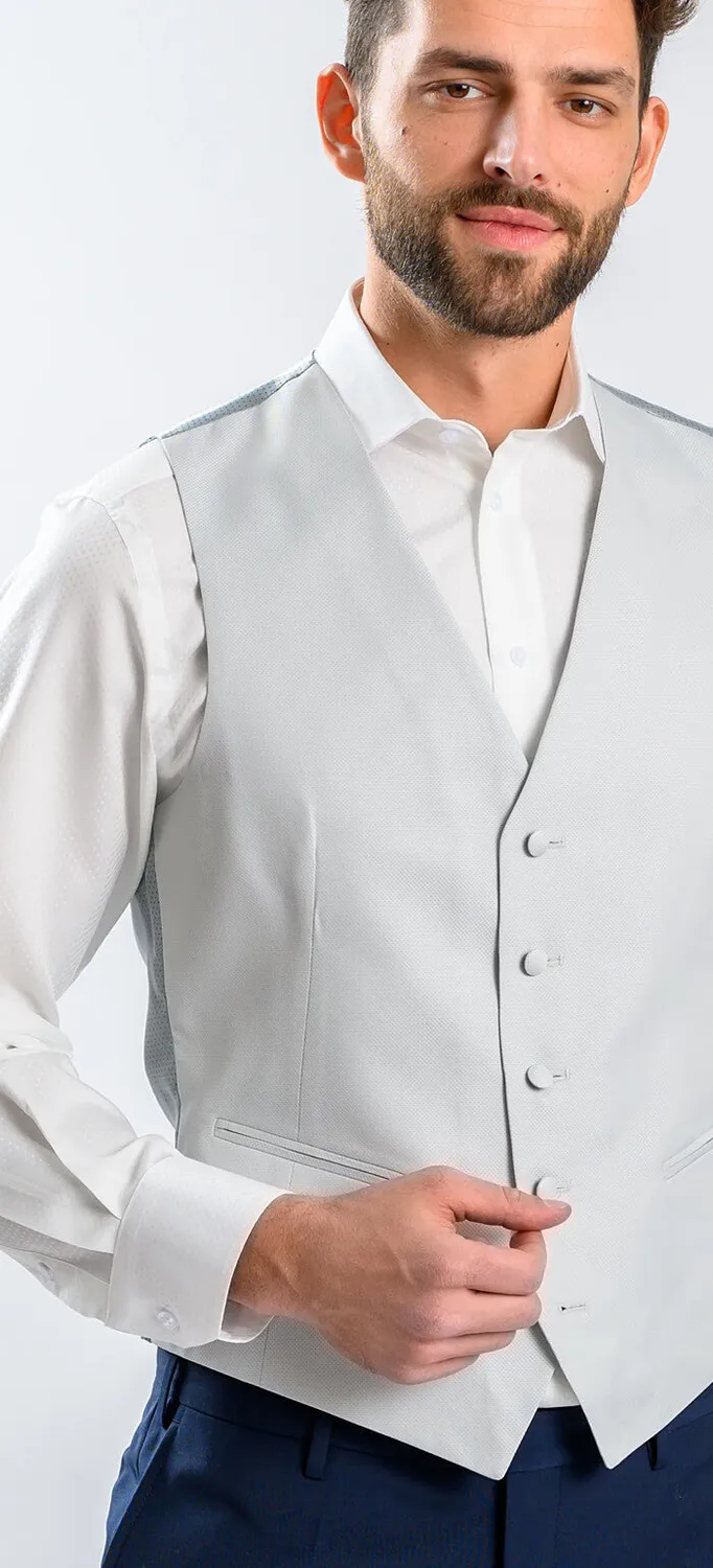 Alain Delon gilet abito grigio slim fit da cerimonia