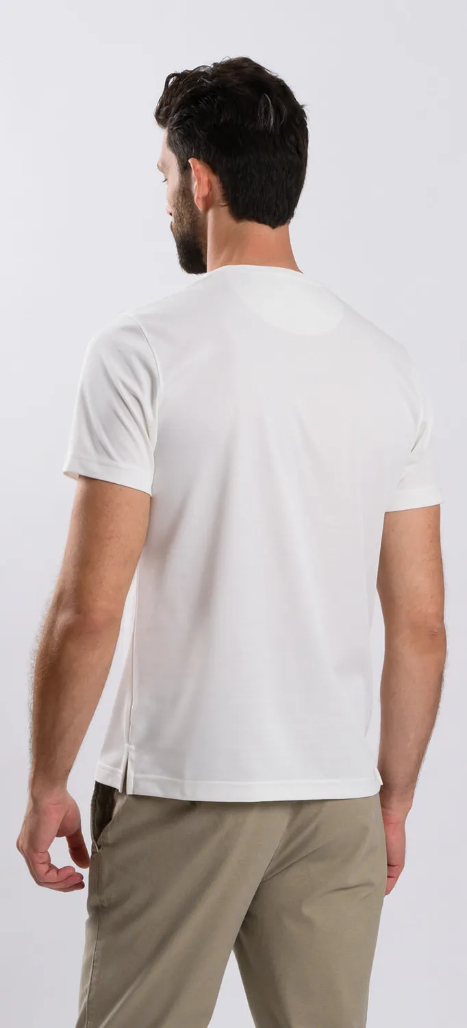 Alain Delon t-shirt bianca slim fit micropima