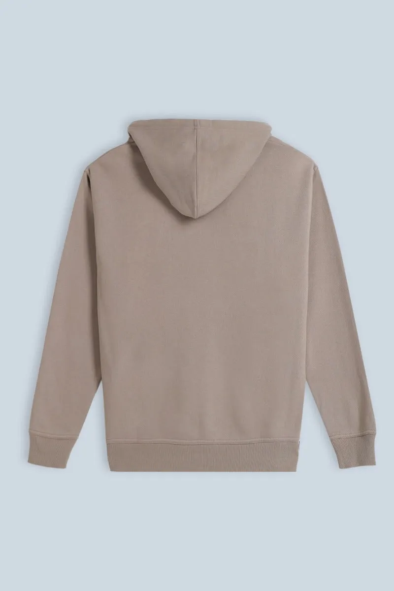 Sonny Bono Comfort Fit felpa cappuccio beige stampa