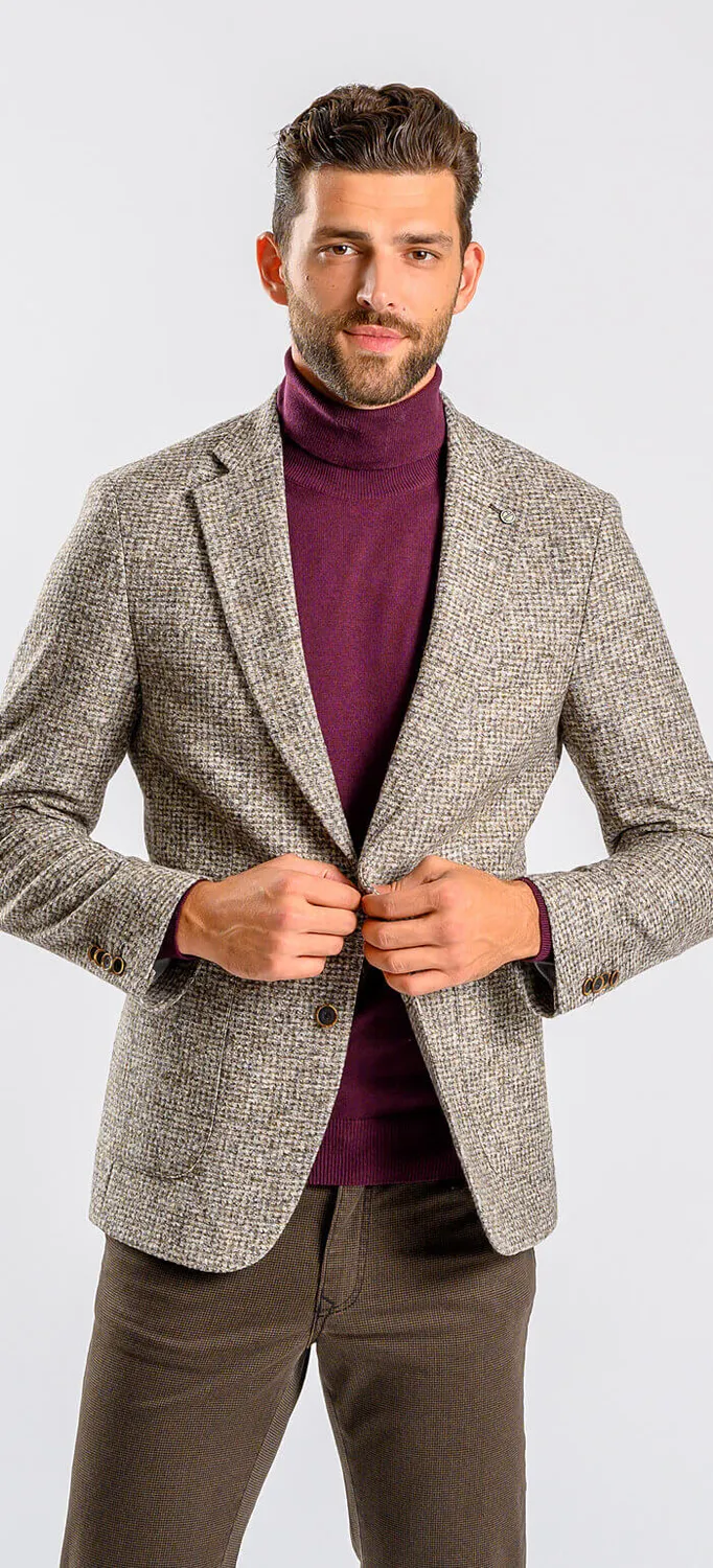 Alain Delon blazer cotone lana beige chiaro 50