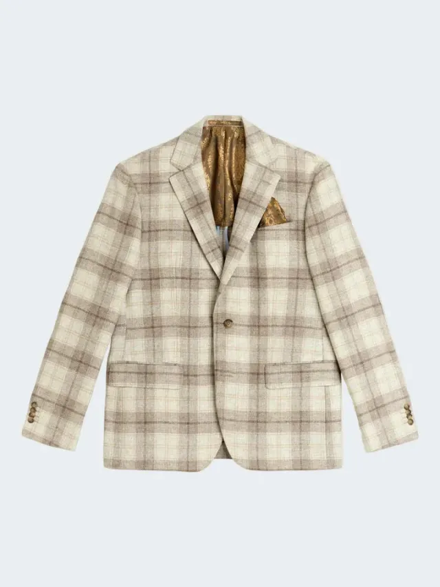 Sand Star Napoli blazer uomo cashmere quadri fantasia