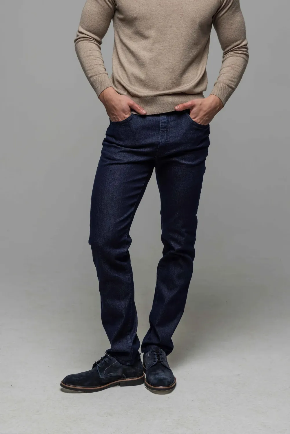 Alain Delon jeans blu classici cotone elasticizzato