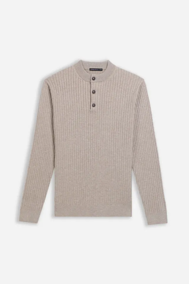 Sonny Bono Serafino maglia beige a coste elasticizzata
