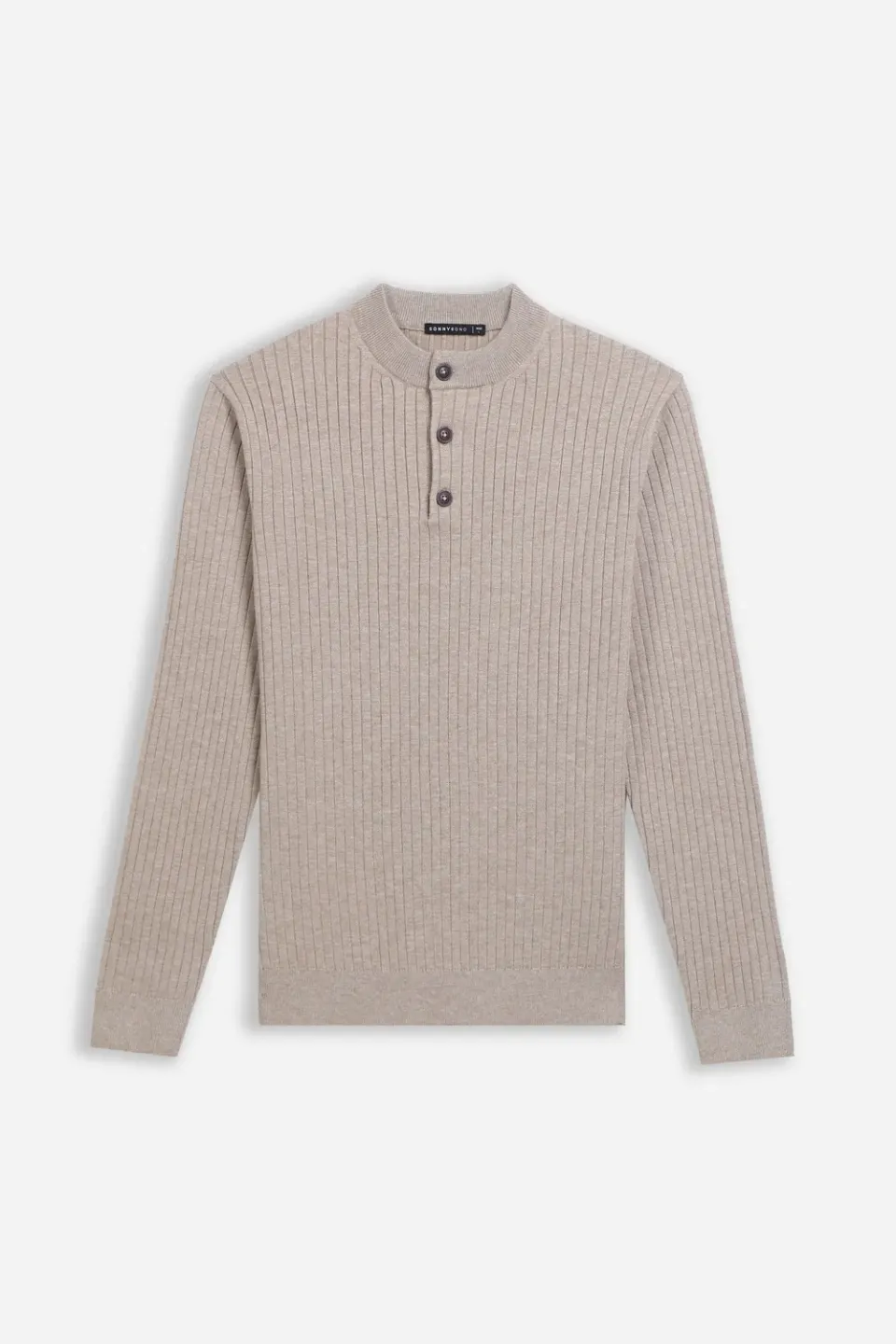 Sonny Bono Serafino maglia beige a coste elasticizzata