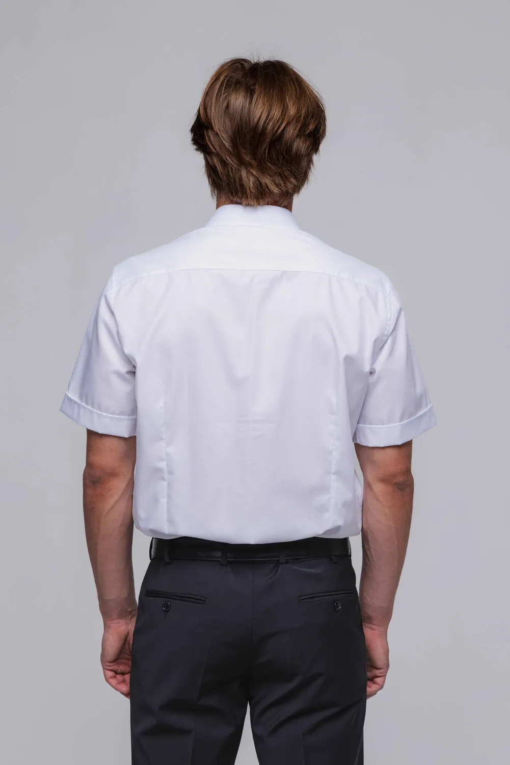 Alain Delon camicia bianca slim fit manica corta cotone