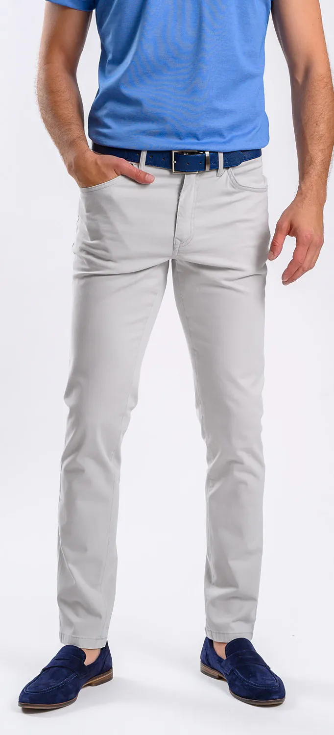 Alain Delon pantalone casual grigio slim cotone