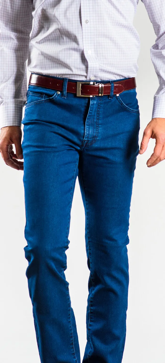 Alain Delon Jeans Slim Blu Scuro Denim Elasticizzato