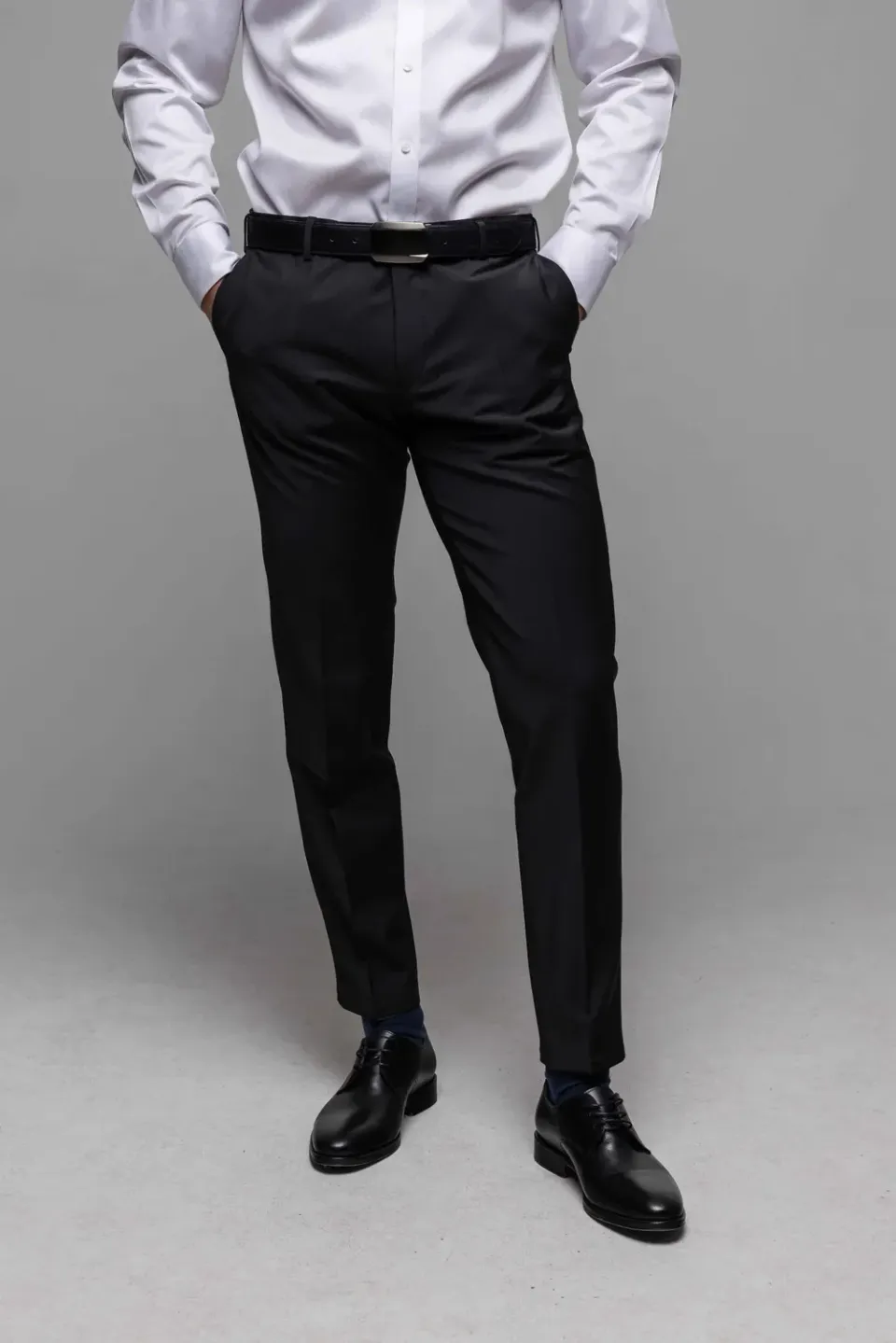 Alain Delon Basic pantaloni da abito nero slim fit