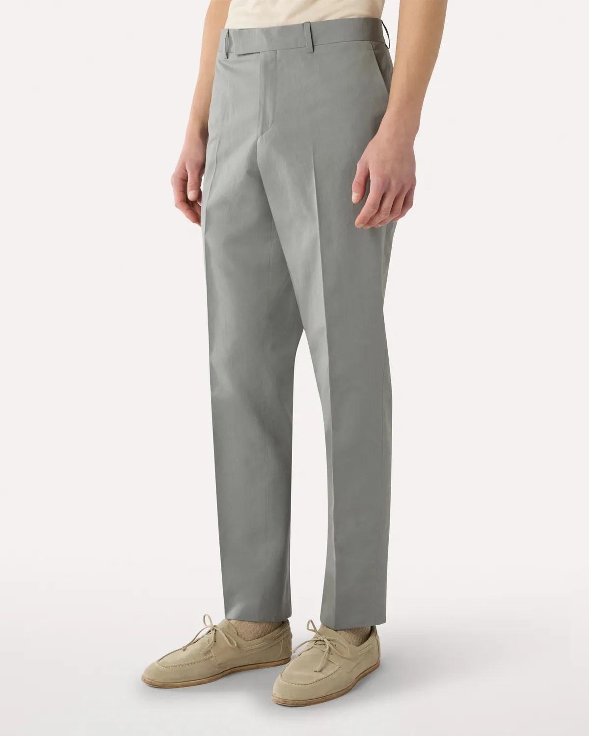 Lardini pantalone grigio cotone seta senza pieghe