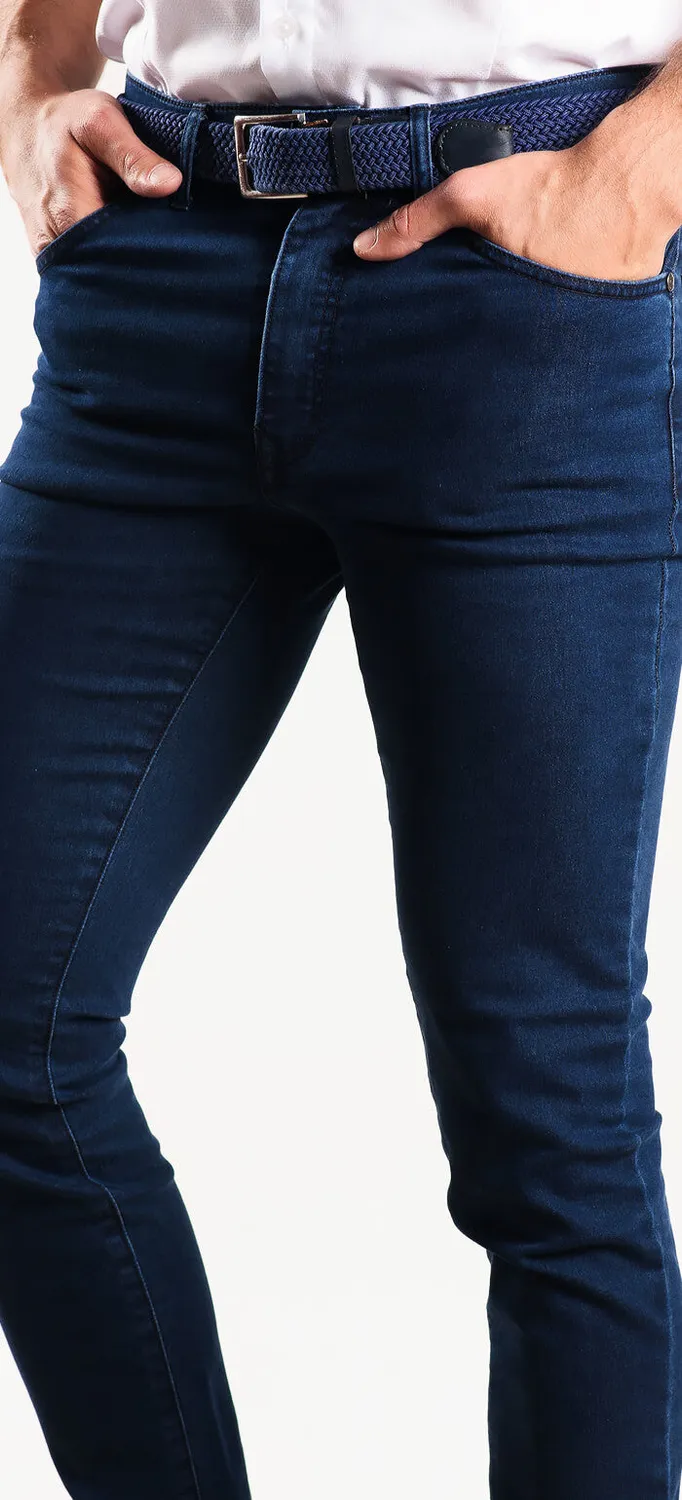 Alain Delon jeans Slim Fit blu scuro elasticizzati