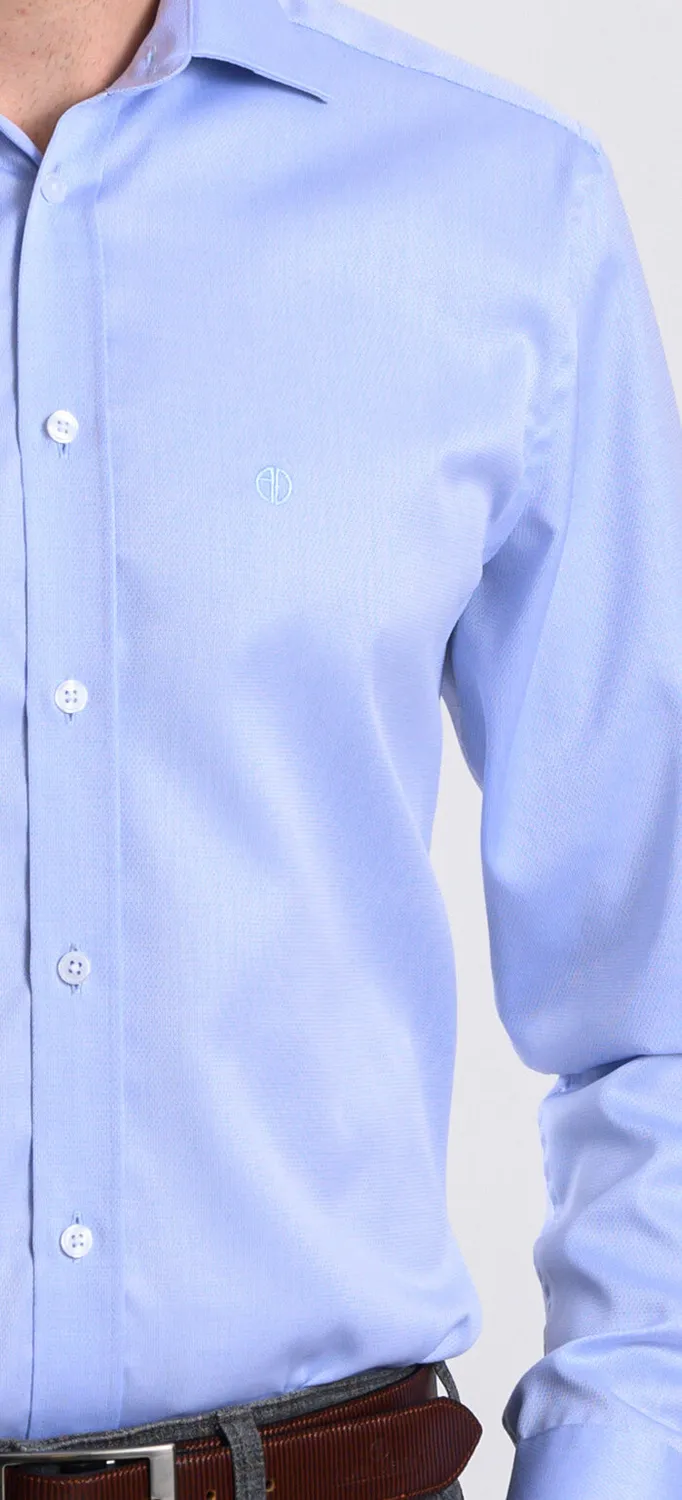Alain Delon camicia extra slim blu pois 40 Getzner
