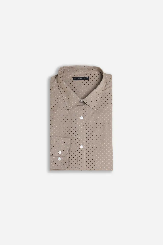 Sonny Bono Camicia Microfantasia Tortora slim