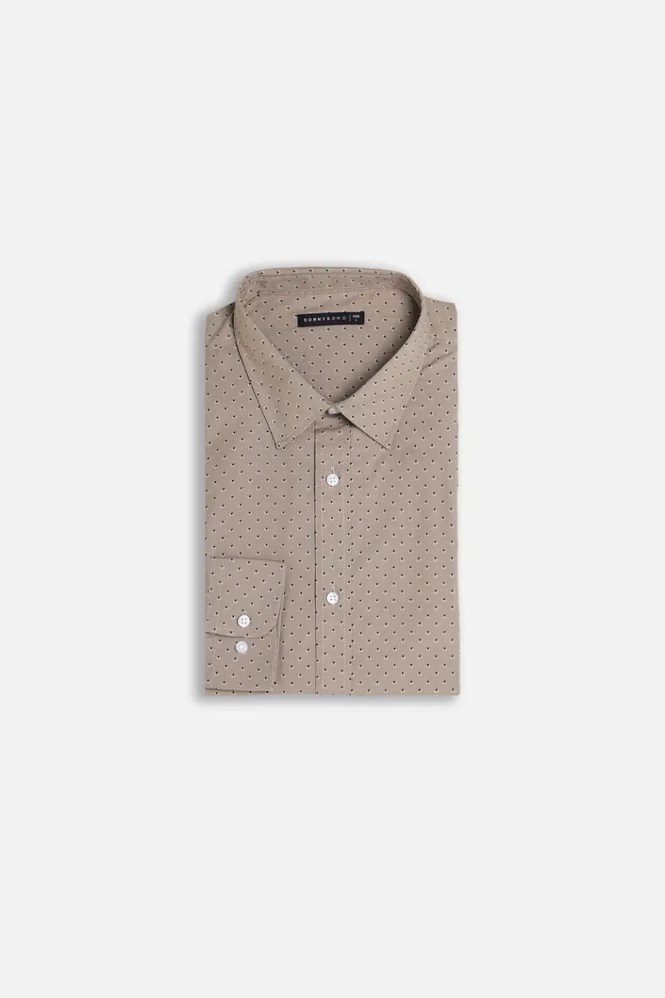 Sonny Bono Camicia Microfantasia Tortora slim