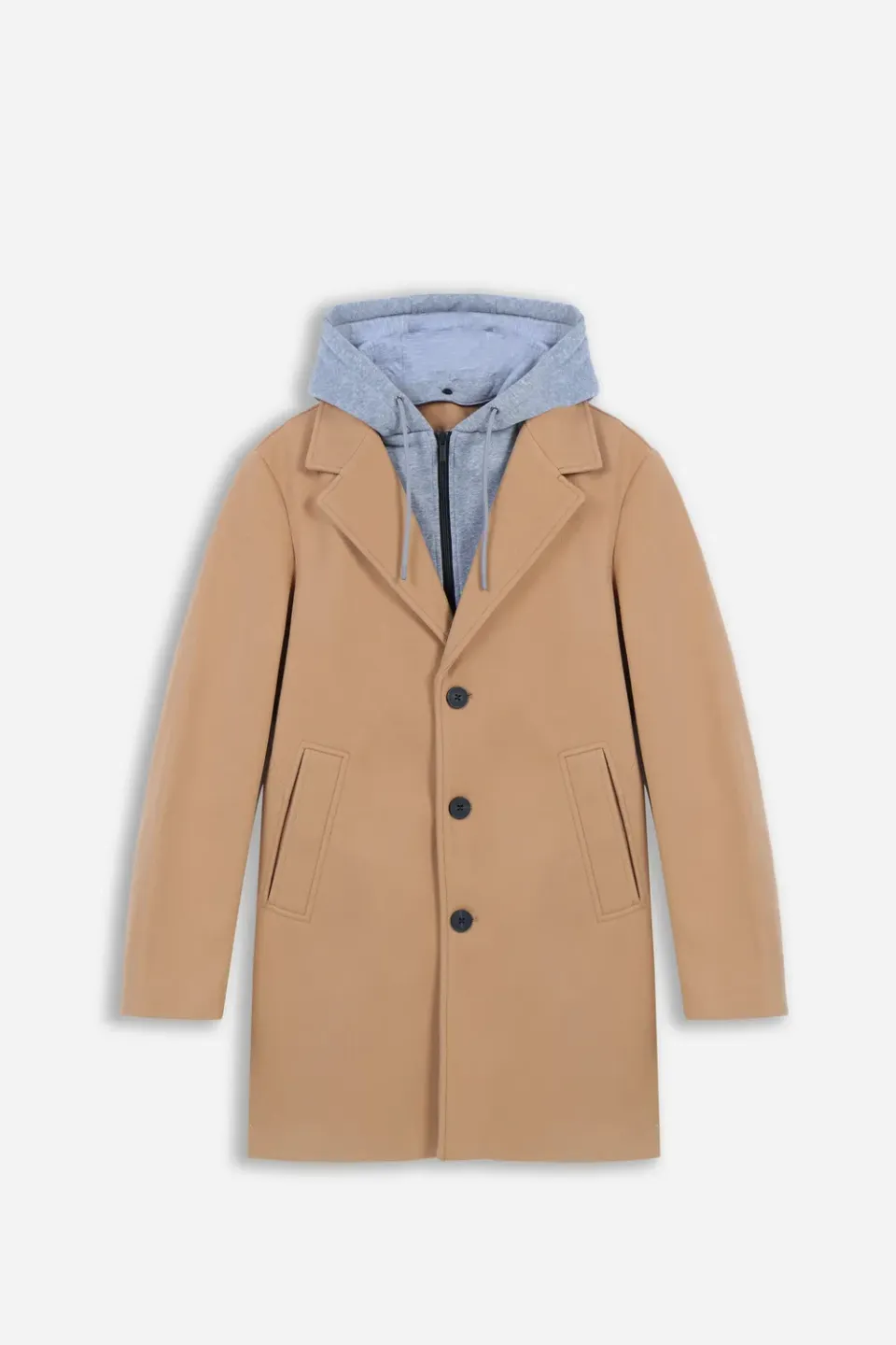 Sonny Bono cappotto baronetto cappuccio felpa cammello