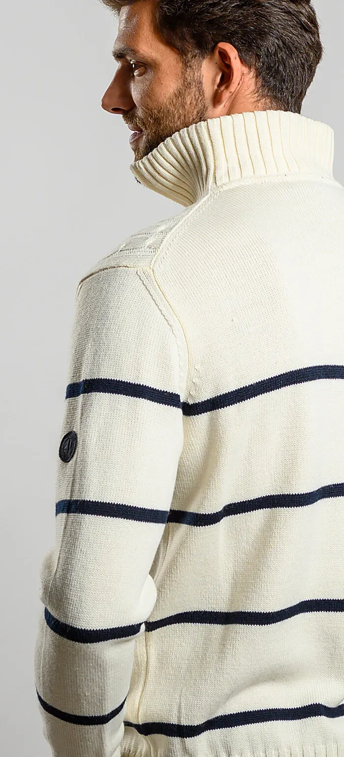 Alain Delon Beige maglione lana merino beige zip M L