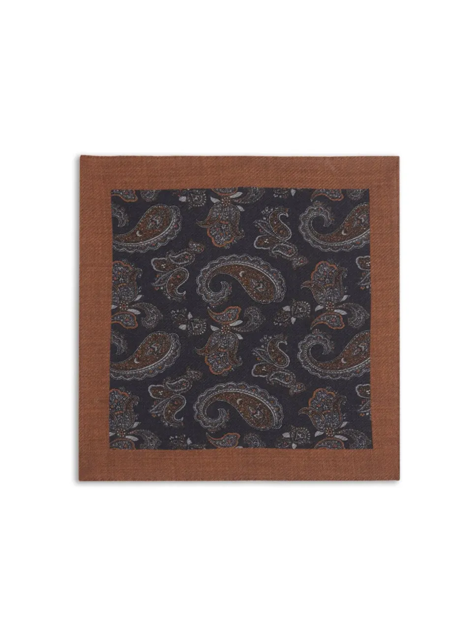 Caruso Pochette Lana Paisley Grigio Uomo