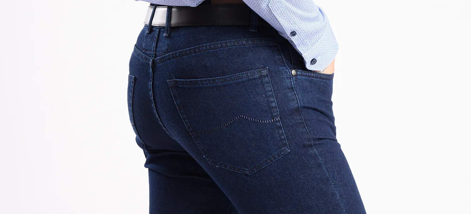 Alain Delon jeans blu scuro slim fit elasticizzati