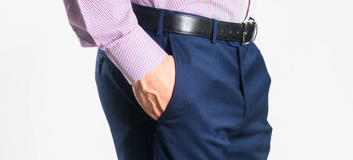 Alain Delon pantalone abito blu navy taglia 48 in lana