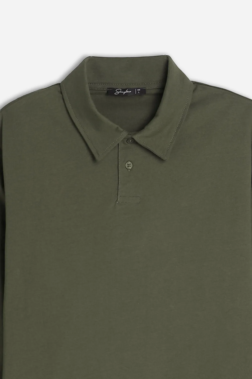 Sonny Bono polo manica lunga verde militare 100% cotone