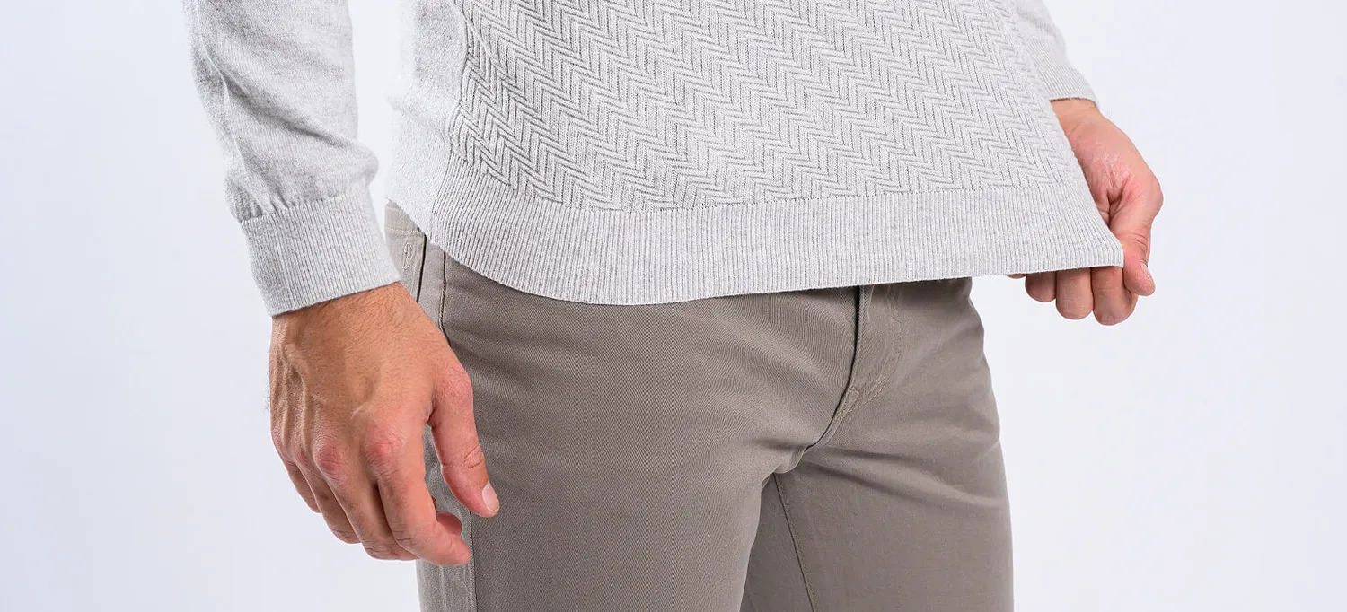 Alain Delon Polo Maglia Grigio Chiaro Manica Lunga Cashmere