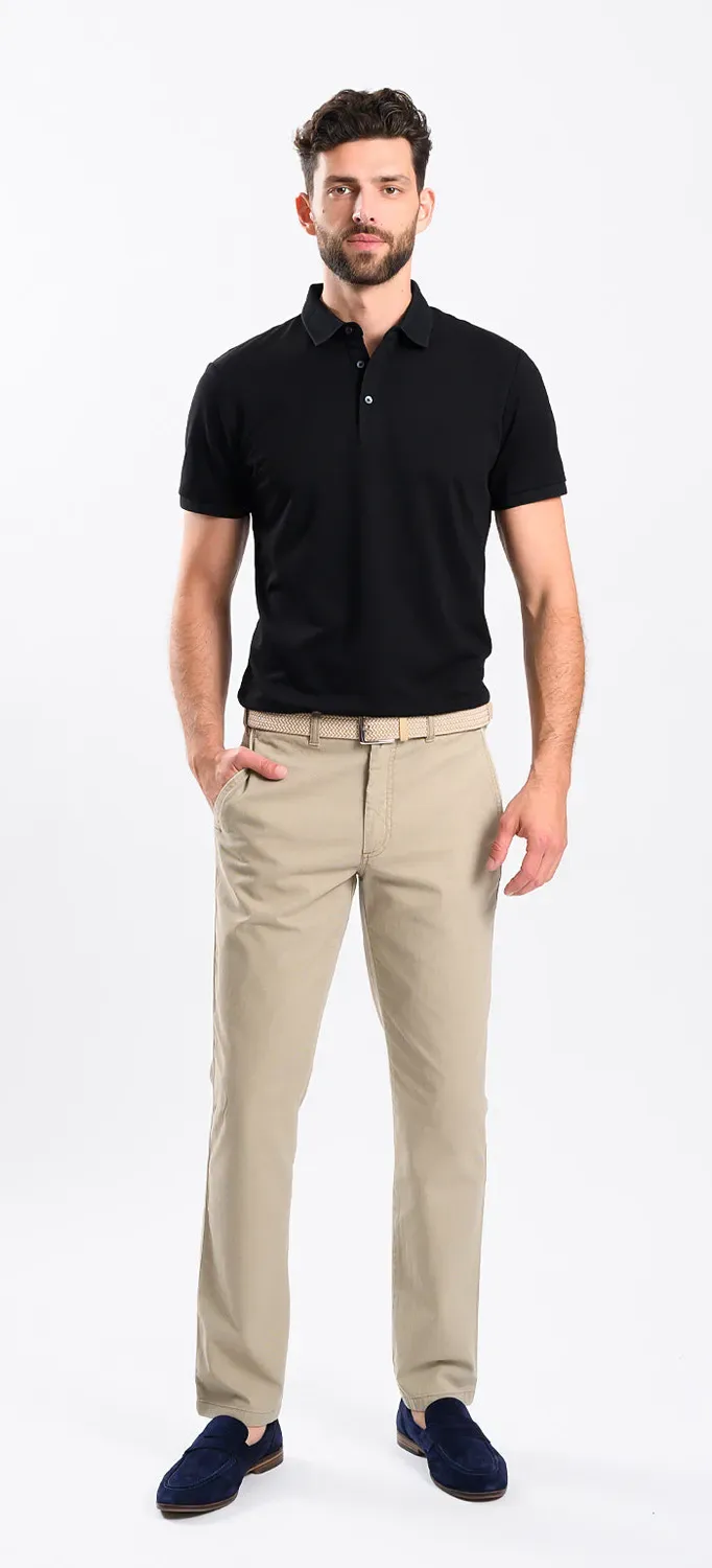 Alain Delon chinos slim sabbia fantasia cotone lyocell