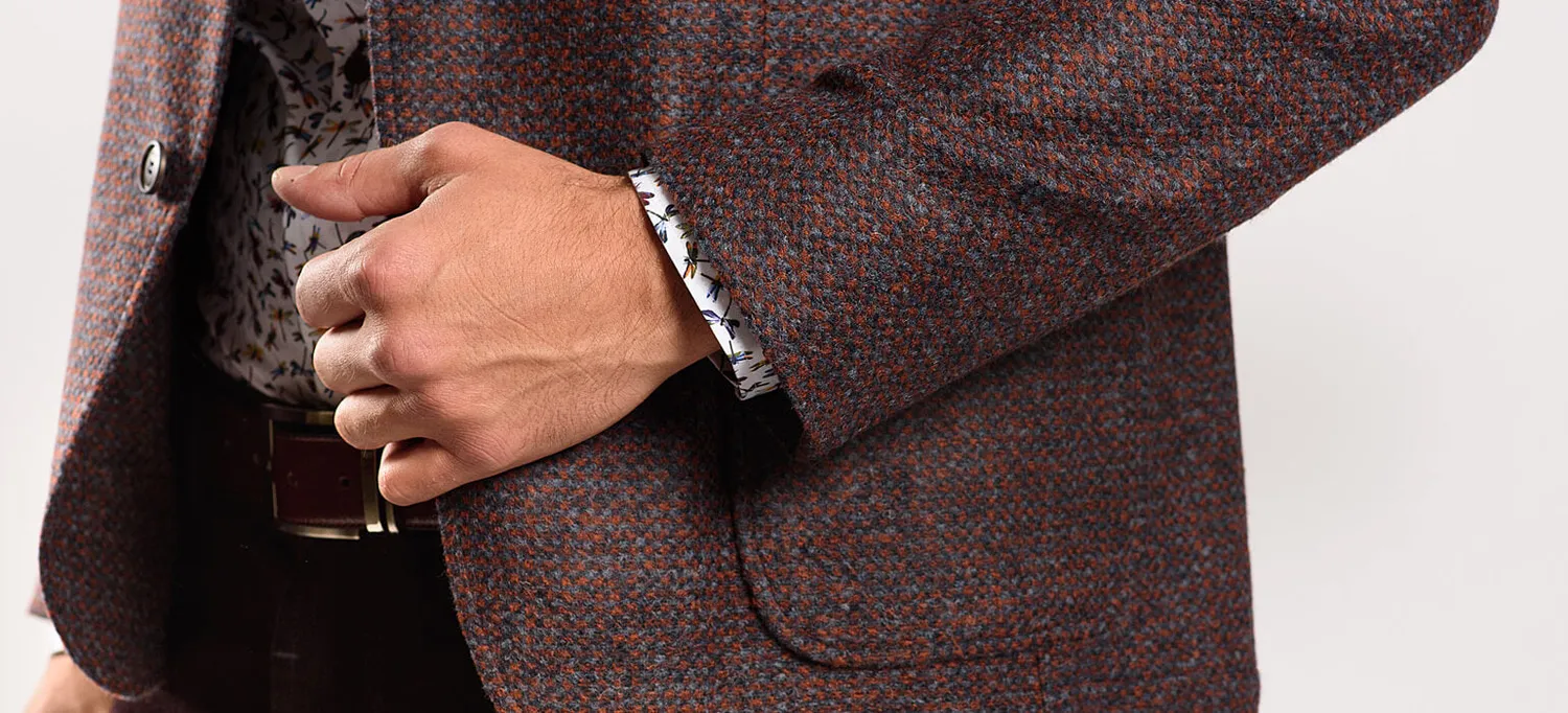Alain Delon Giacca Autunnale Marrone Blazer Elasticizzato
