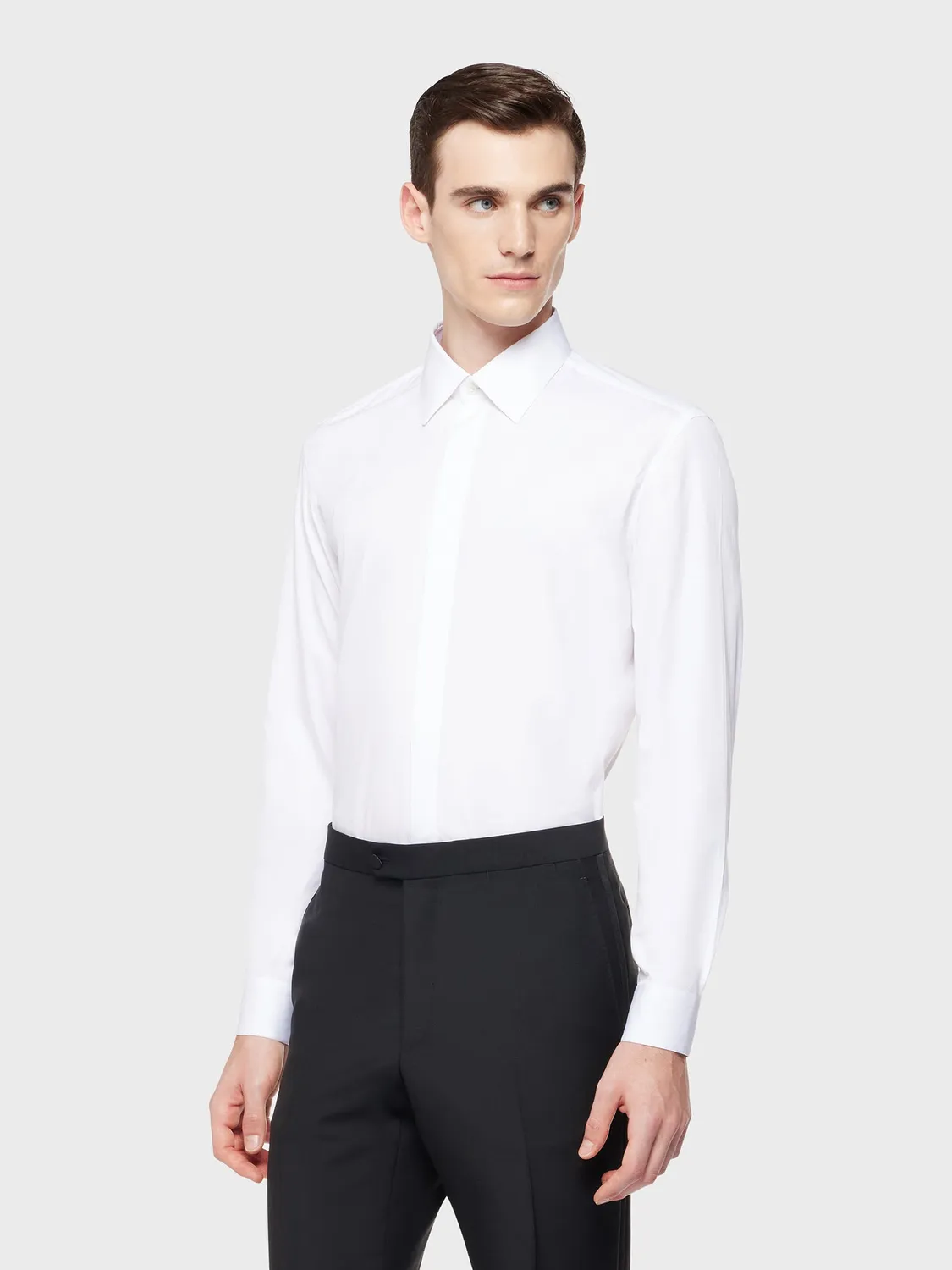 Caruso camicia slim cotone bianca smoking