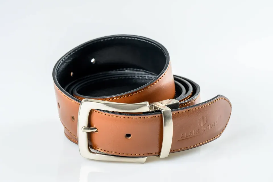 Alain Delon Cintura Pelle Reversibile 110 cm