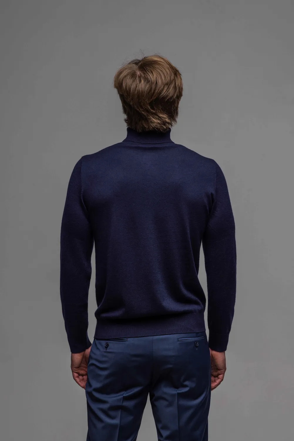 Alain Delon dolcevita uomo blu navy in maglia
