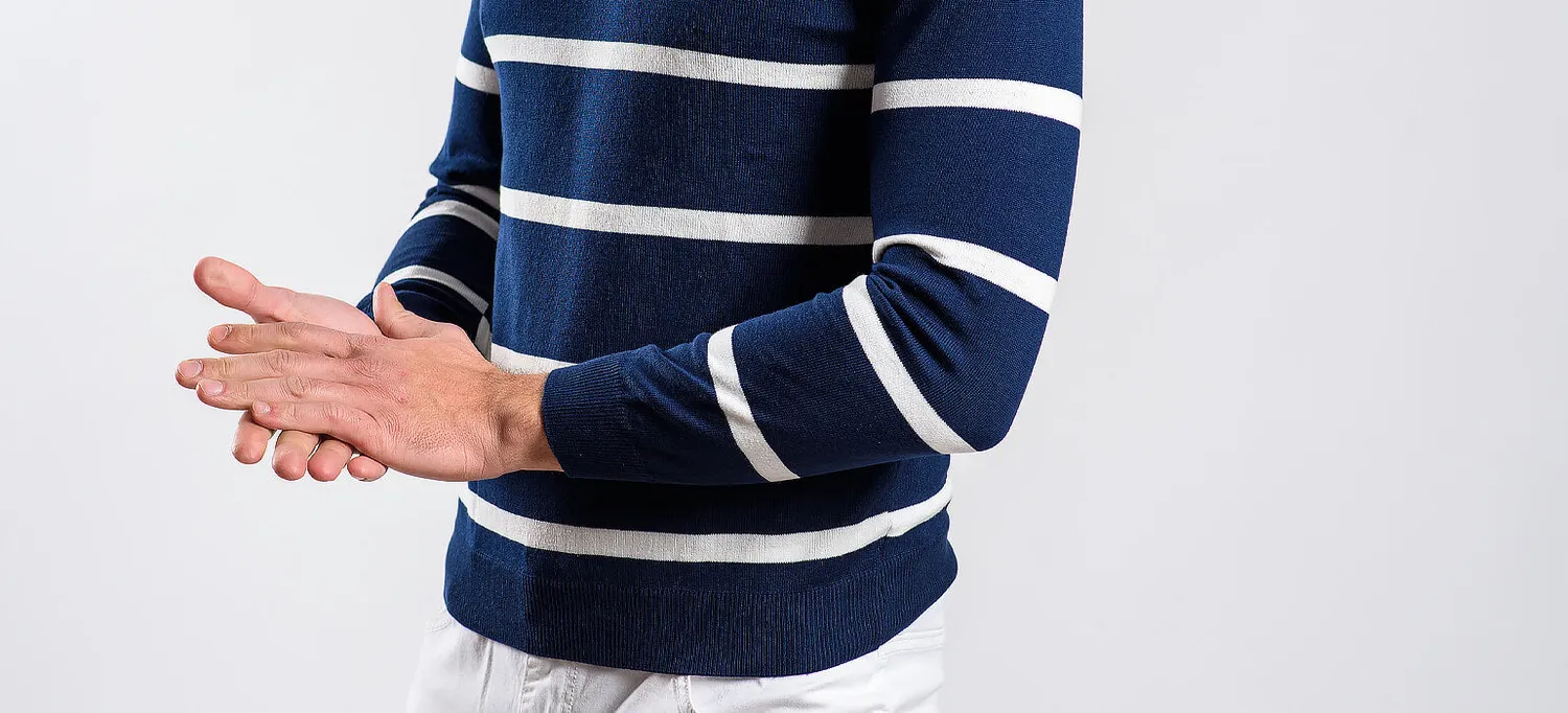 Alain Delon maglione cotone blu navy