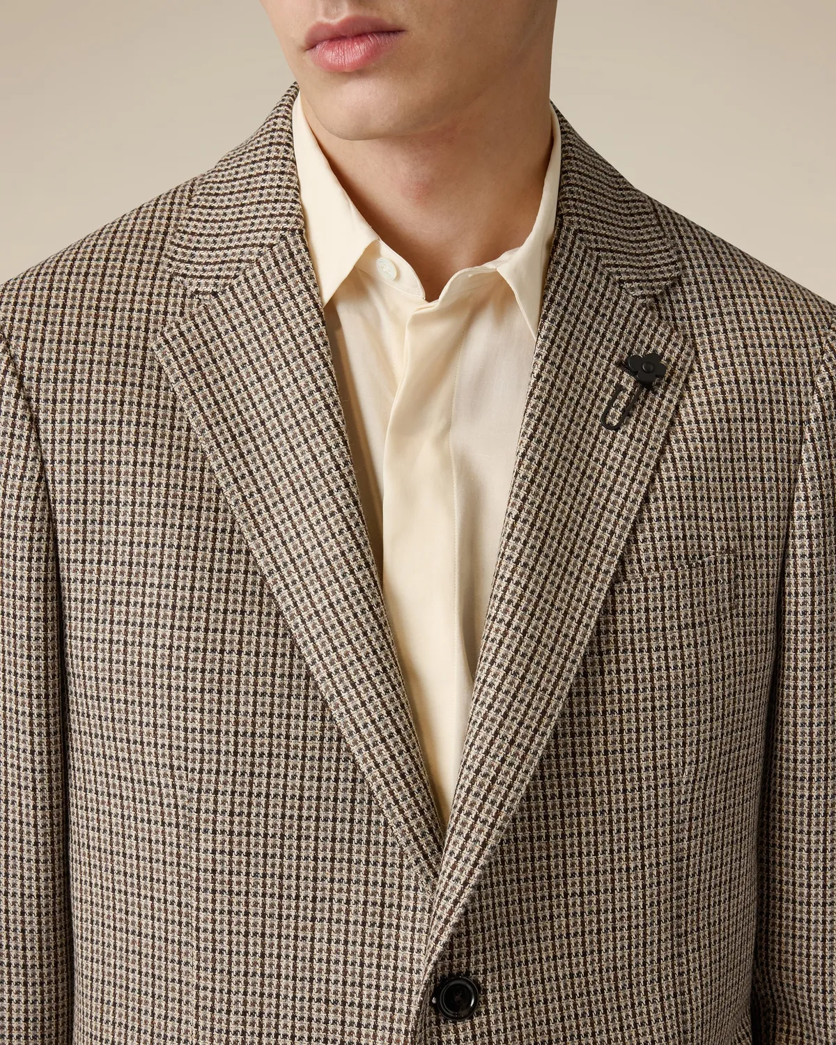 Lardini Iconic Giacca monopetto cashmere beige