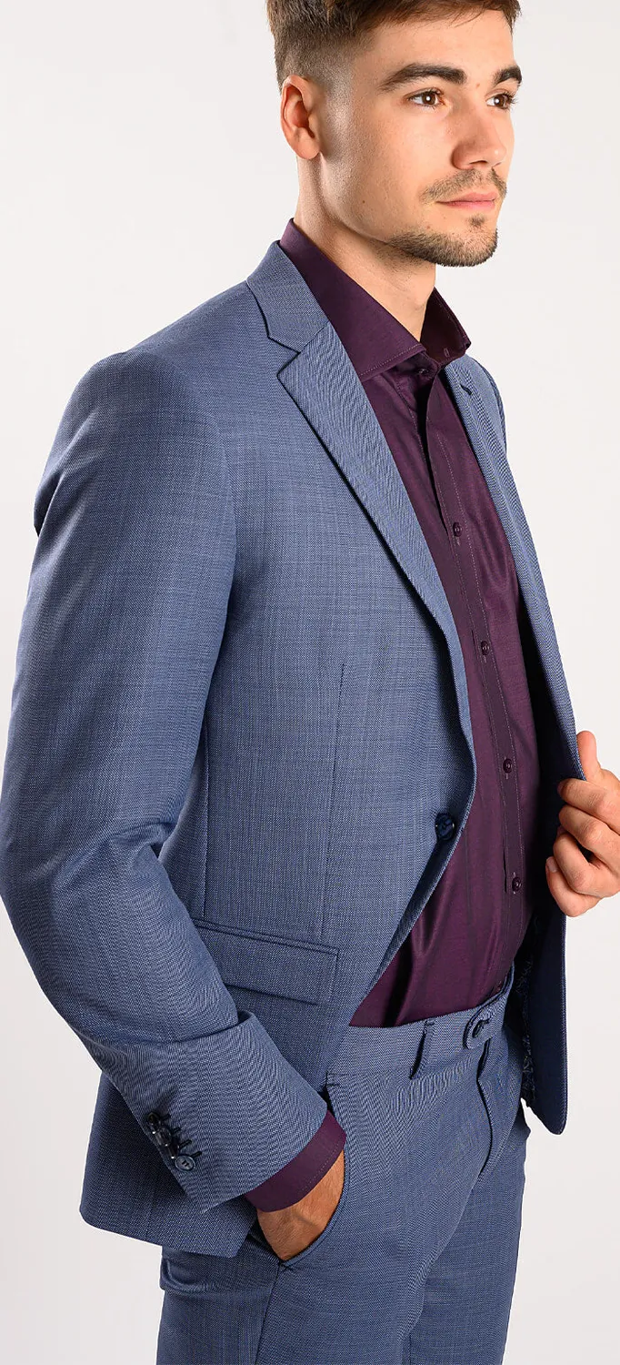 Alain Delon abito azzurro slim fit taglia 48 elasticizzato