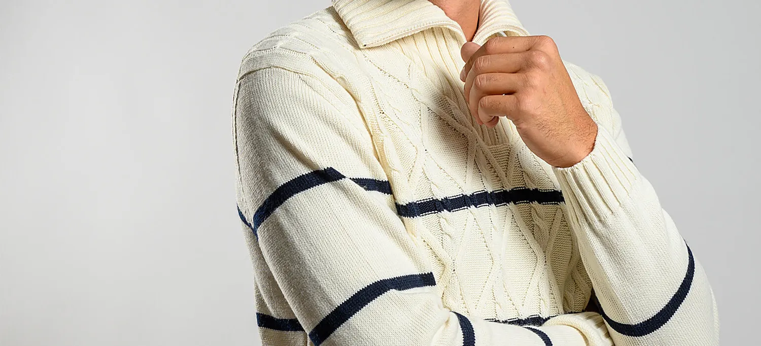 Alain Delon Beige maglione lana merino beige zip M L